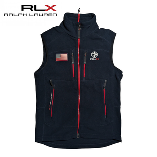 アールエルエックス(RLX（RalphLauren）)のy2k RLX RALPH LAUREN ネイビー フリース ベスト(ベスト)