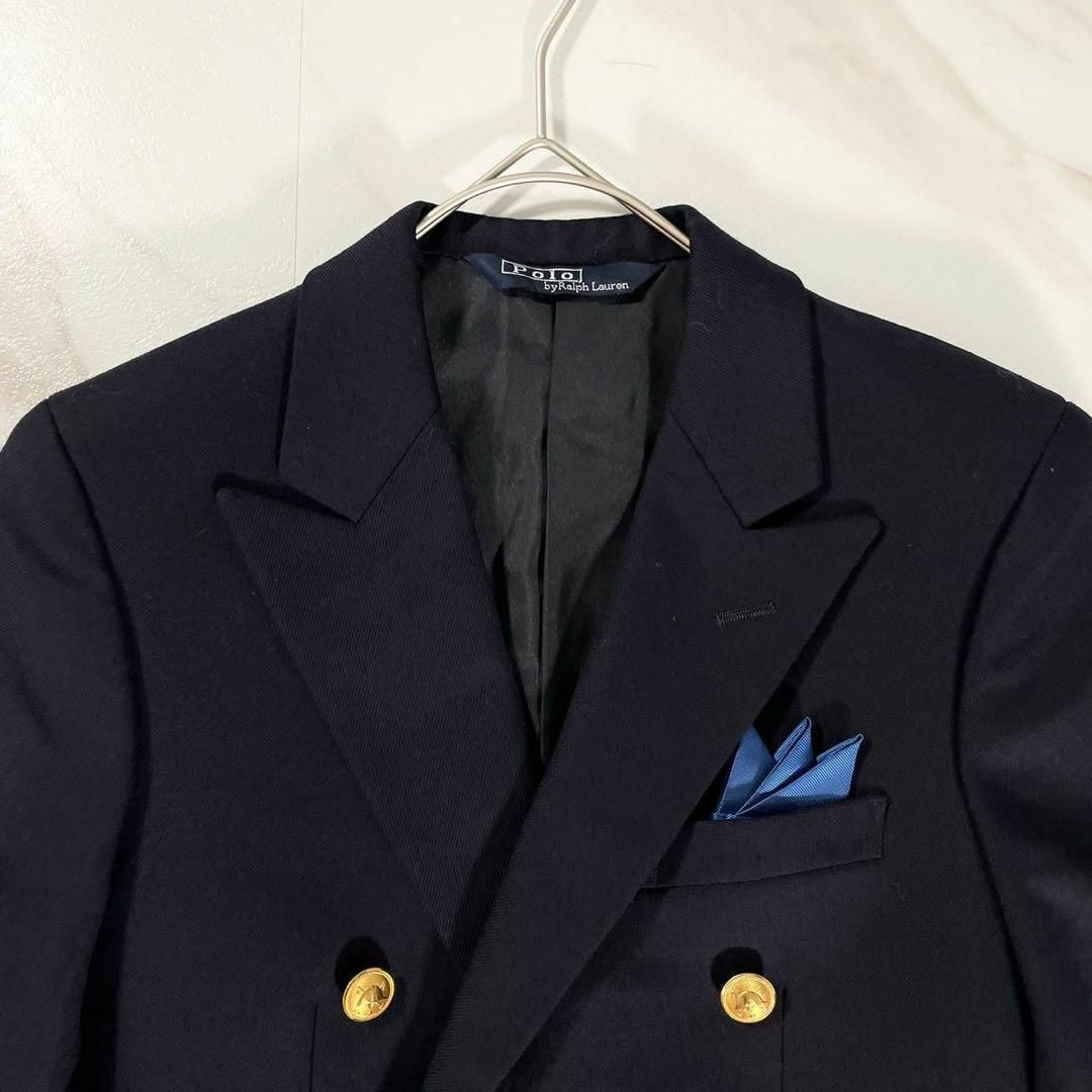 POLO RALPH LAUREN⭐️金ボタン、紺ブレザー、紺色、サイズ2_M位 POLO RALPH LAUREN⭐️金ボタン、紺ブレザー、紺色、サイズ2_M位