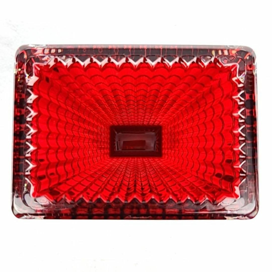 Baccarat - ♪美品♪バカラ アイベース スクエア レッド 花瓶 Baccarat - ♪美品♪バカラ アイベース スクエア レッド 花瓶