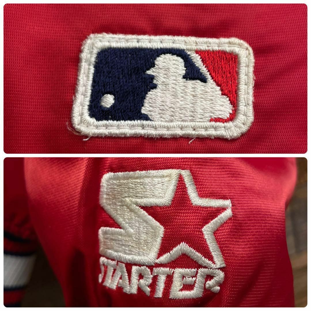 スターターインディアンスナイロンスタジャン赤レッドmlb古着 スターターインディアンスナイロンスタジャン赤レッドmlb古着