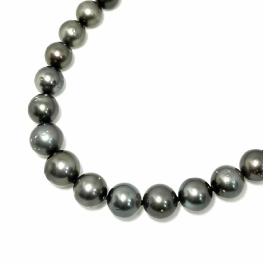 NO　BRAND　JEWELRY　ノンブランドジュエリー　パール　ネックレス　SILVER　シルバーグレー系　約10.0mm　約13.0mm　ジュエリー　アクセサリー　SV　シルバー　真珠【中古】【56913T】 レディースのアクセサリー(ネックレス)の商品写真