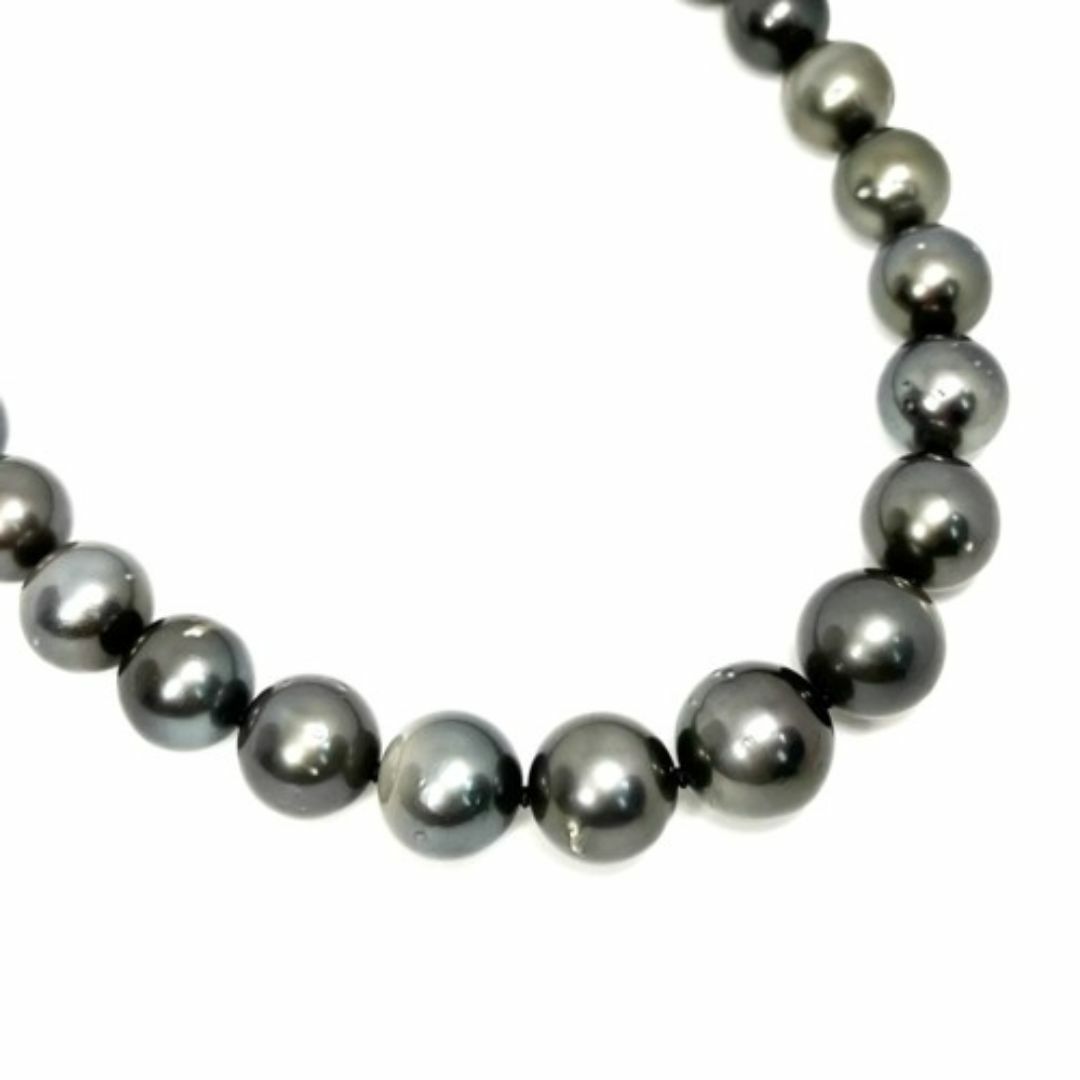 NO　BRAND　JEWELRY　ノンブランドジュエリー　パール　ネックレス　SILVER　シルバーグレー系　約10.0mm　約13.0mm　ジュエリー　アクセサリー　SV　シルバー　真珠【中古】【56913T】 レディースのアクセサリー(ネックレス)の商品写真