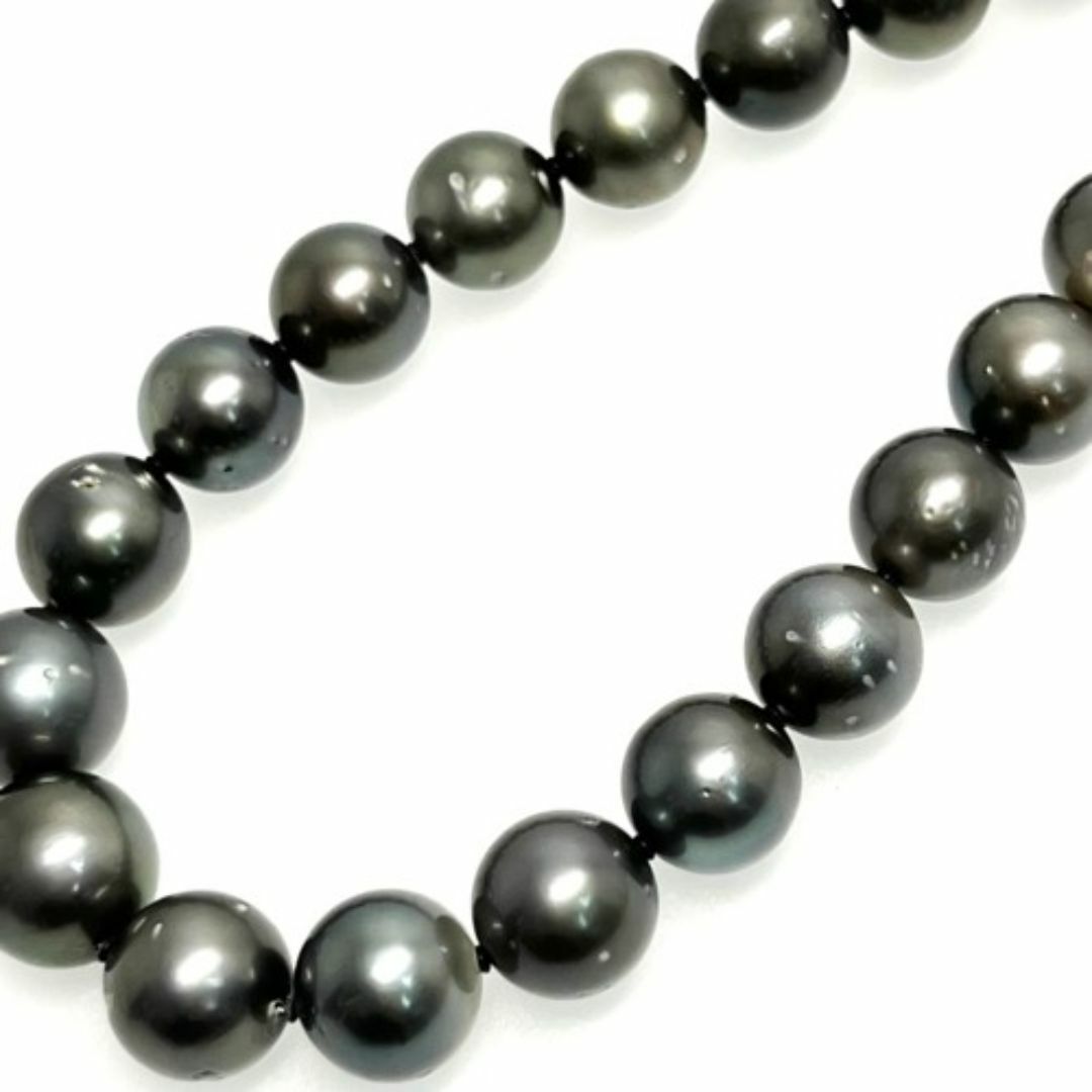 NO　BRAND　JEWELRY　ノンブランドジュエリー　パール　ネックレス　SILVER　シルバーグレー系　約10.0mm　約13.0mm　ジュエリー　アクセサリー　SV　シルバー　真珠【中古】【56913T】 レディースのアクセサリー(ネックレス)の商品写真