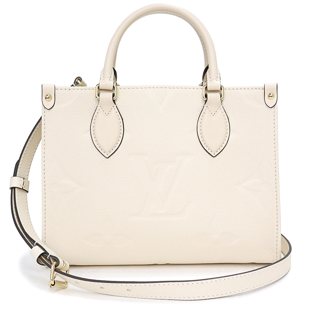 LOUIS VUITTON - ルイ ヴィトン オンザゴー PM 2way ショルダー ハンドバッグ 斜め掛け モノグラムアンプラント レザー クレーム ホワイト 白 ゴールド金具 M46569 LOUIS VUITTON（新品・未使用品）
