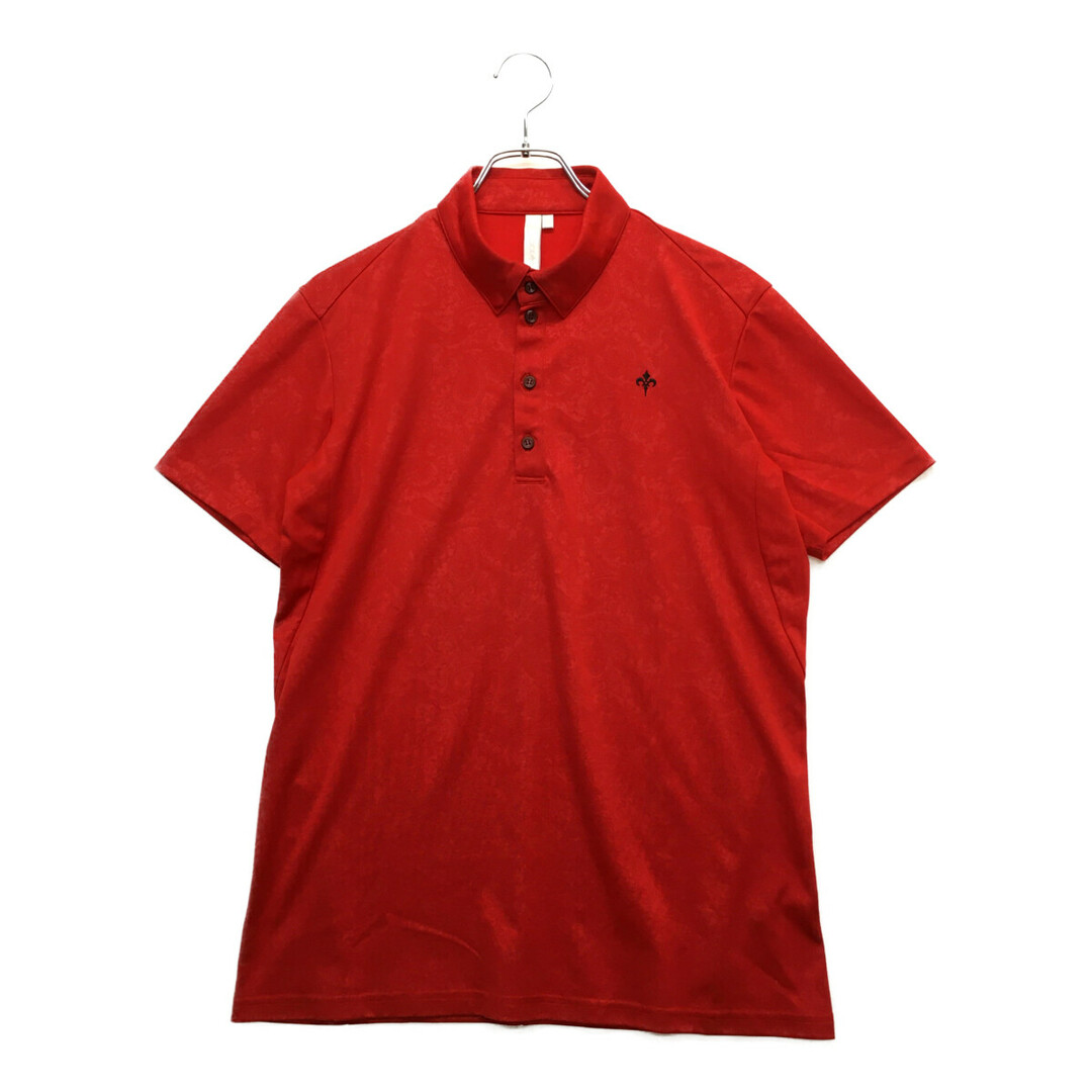 coco 中古 ロックデュード ROCK・DUDE メンズ 半袖ポロシャツ (L) 03 赤  レッド ペイズリー 総柄