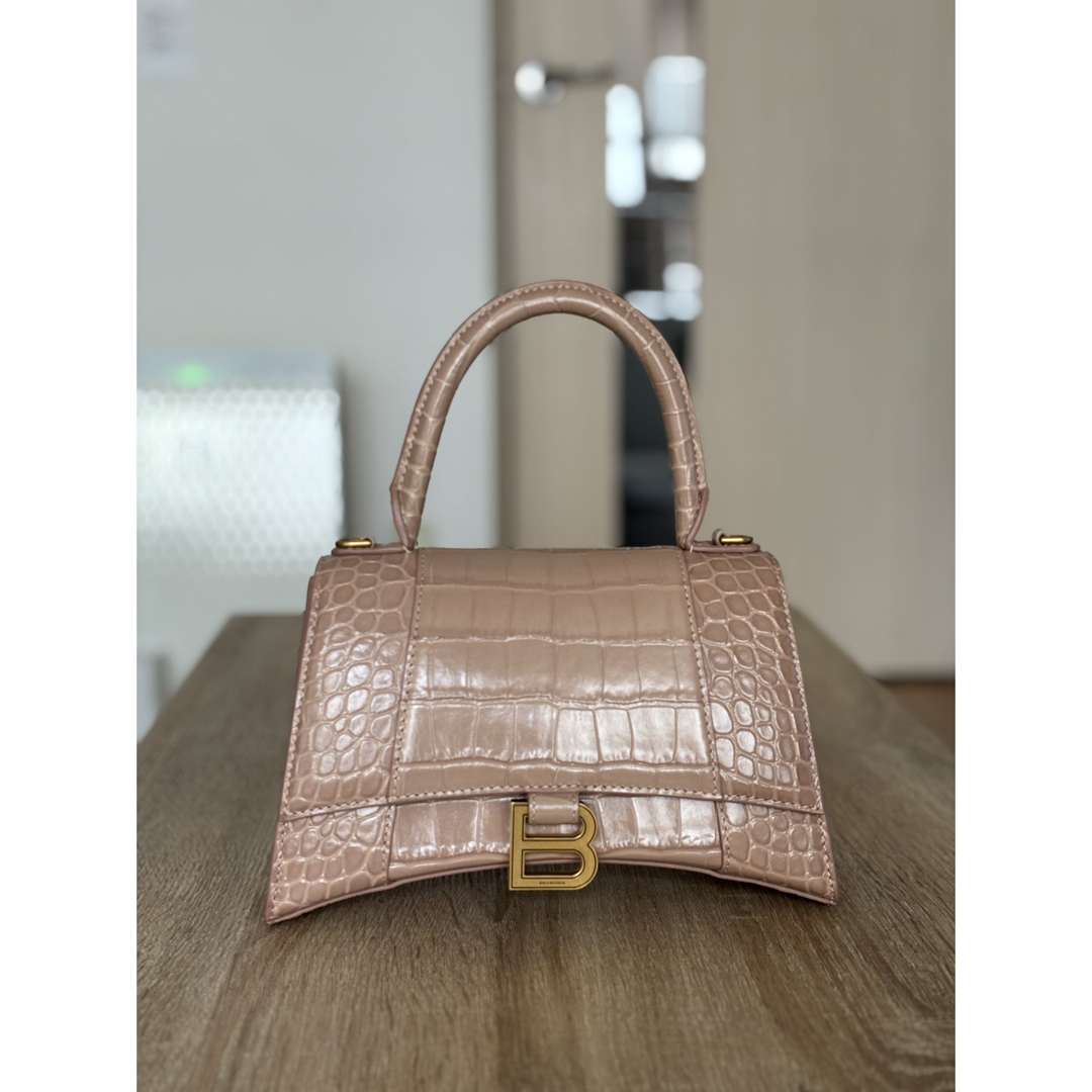 ⭐︎BALENCIAGA⭐︎ HOURGLASS スモールハンドバッグ クロコ型押し ⭐︎BALENCIAGA⭐︎ HOURGLASS スモールハンドバッグ クロコ型押し