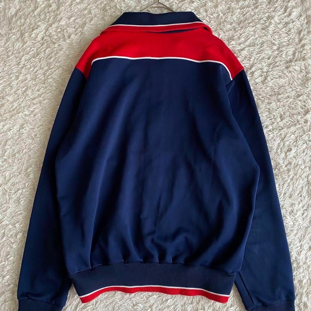 ☆70〜80s adidas デサント社製 西ドイツ トラックジャケット 紺 L ☆70〜80s adidas デサント社製 西ドイツ トラックジャケット 紺 L