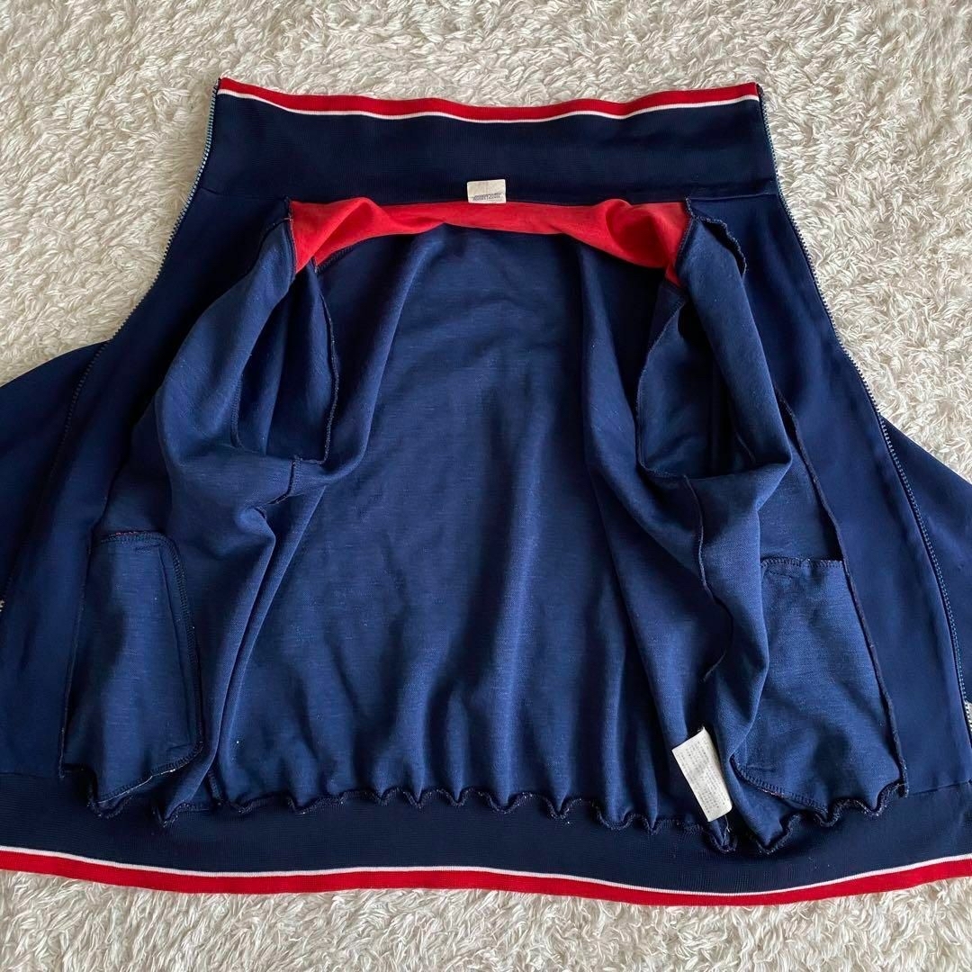 ☆70〜80s adidas デサント社製 西ドイツ トラックジャケット 紺 L ☆70〜80s adidas デサント社製 西ドイツ トラックジャケット 紺 L