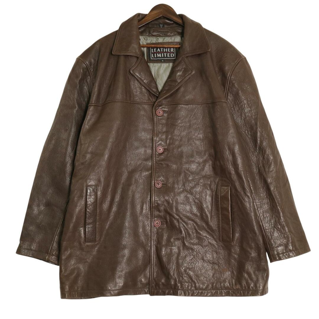 LEATHER LIMITED レザーハーフコート ブラウン (メンズ XL) 中古 LEATHER LIMITED レザーハーフコート ブラウン (メンズ XL) 中古
