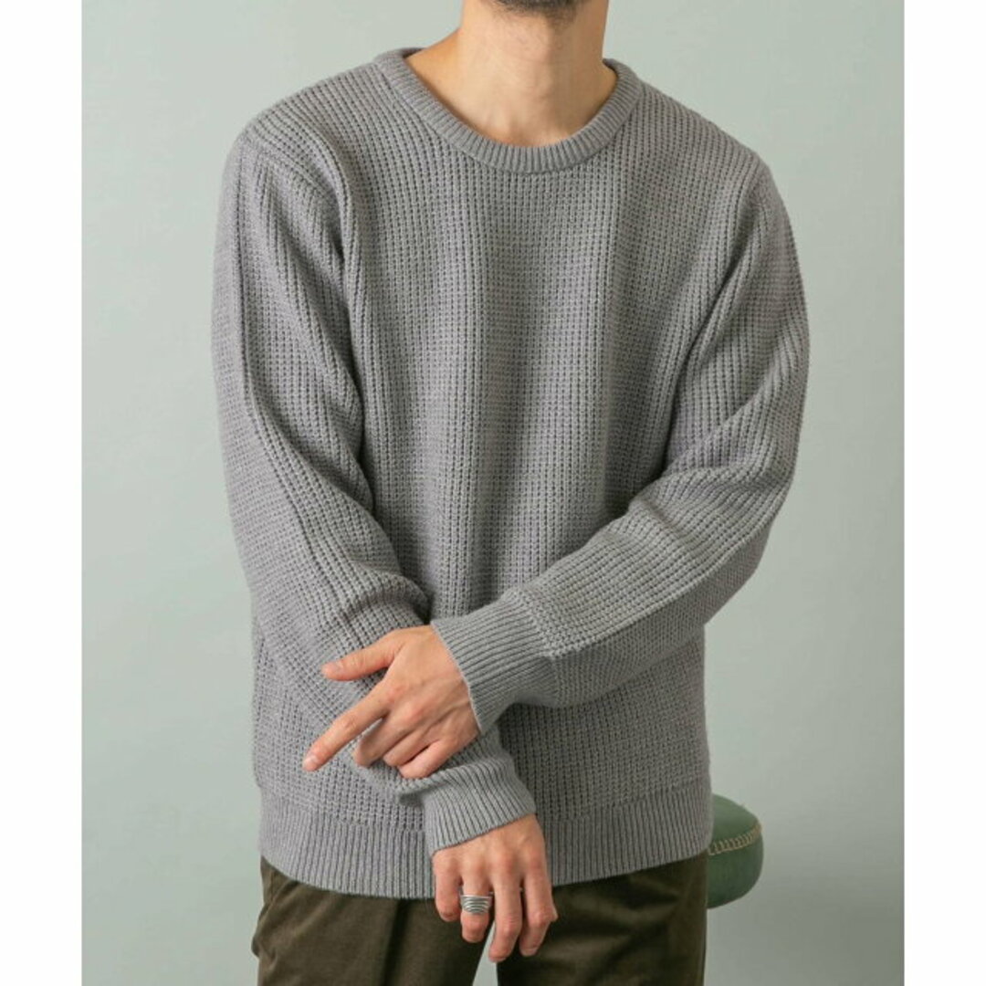 URBAN RESEARCH ROSSO(アーバンリサーチロッソ)の【GRAY】ウォッシャブルストレッチワッフルクルーネックプルオーバー メンズのトップス(ニット/セーター)の商品写真