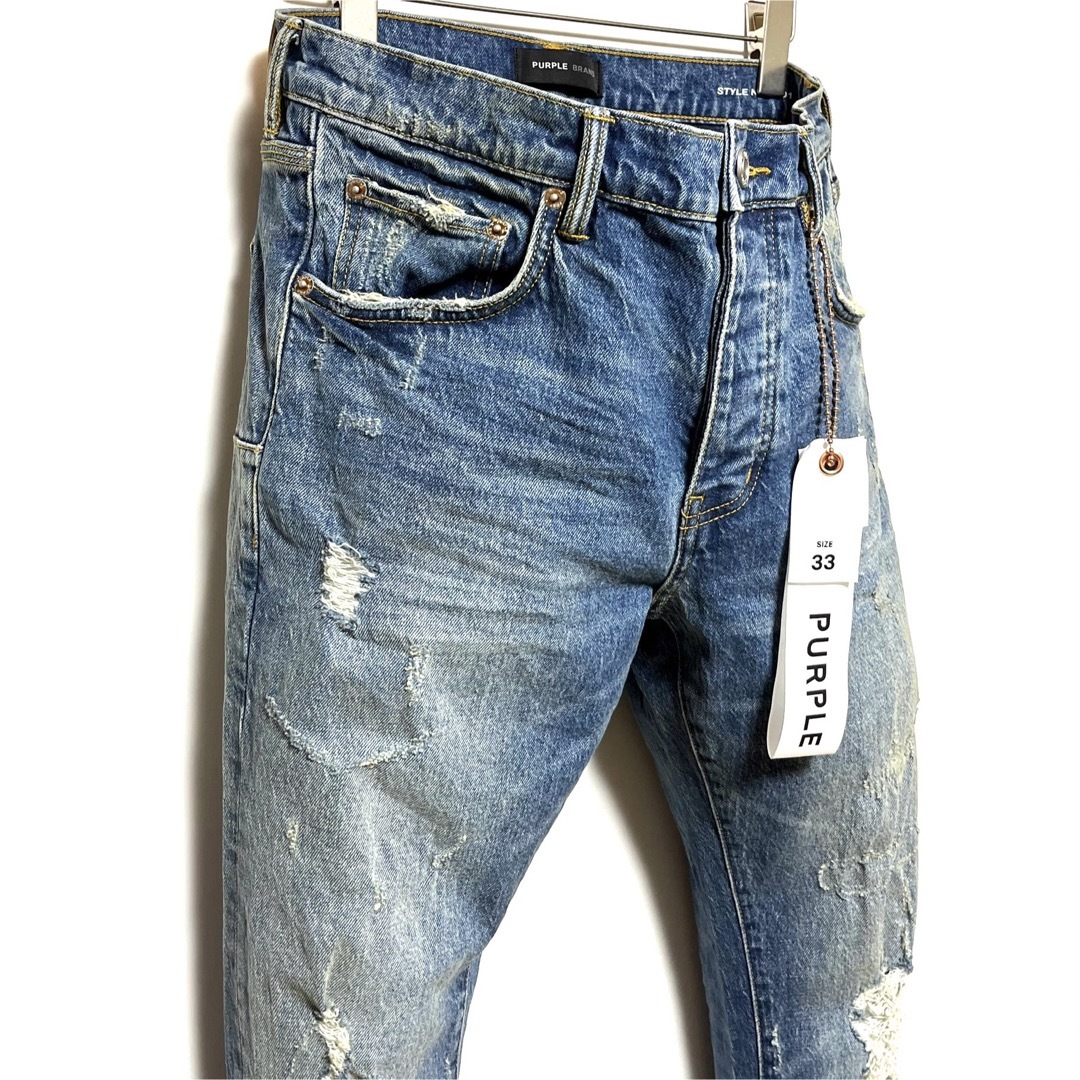 新品 PURPLE BRAND P001 クラッシュ加工スキニーデニム 33 新品 PURPLE BRAND P001 クラッシュ加工スキニーデニム 33