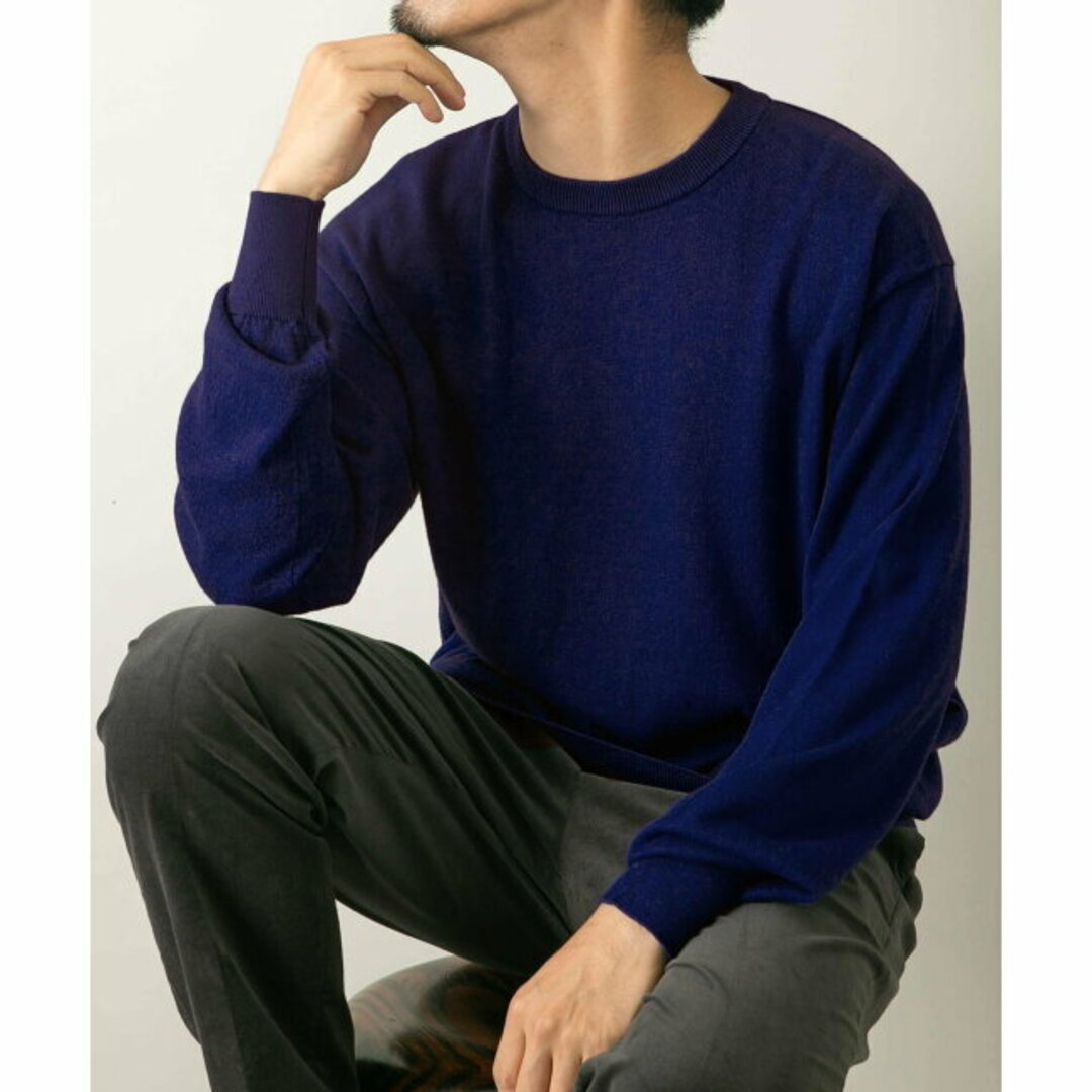 URBAN RESEARCH ROSSO(アーバンリサーチロッソ)の【BLUE】『一部WEB限定カラー』綿カシミヤクルーネックニット メンズのトップス(ニット/セーター)の商品写真
