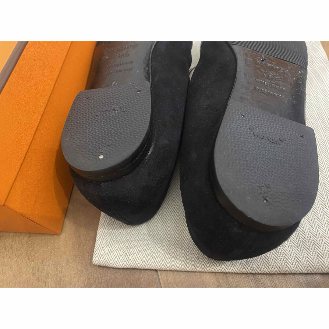 HERMES エルメス スウェード ×ラメ フラットシューズ HERMES エルメス スウェード ×ラメ フラットシューズ