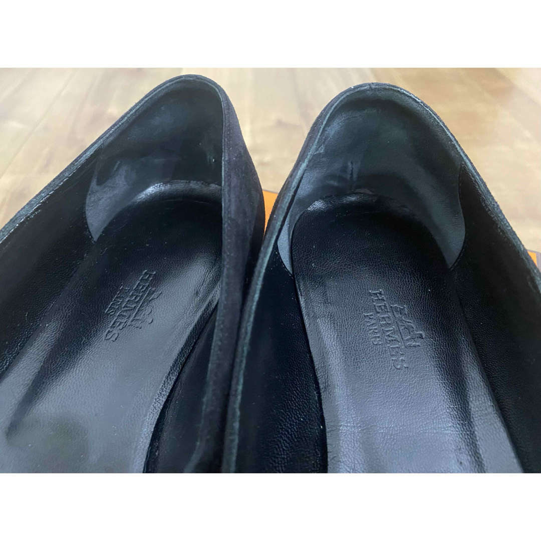 HERMES エルメス スウェード ×ラメ フラットシューズ HERMES エルメス スウェード ×ラメ フラットシューズ