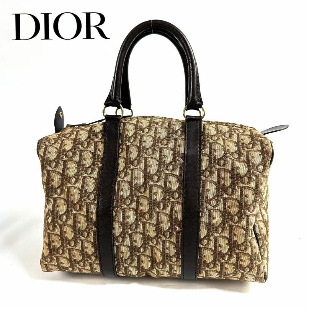 美品】Christian Dior ヴィンテージ トロッターミニボストンバッグ 美品】Christian Dior ヴィンテージ トロッターミニボストンバッグ