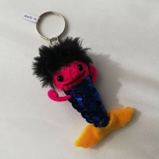 人魚　マーメイド　アフロ　キーホルダー　マスコット　チャーム　御守り　人形　海(キーホルダー)