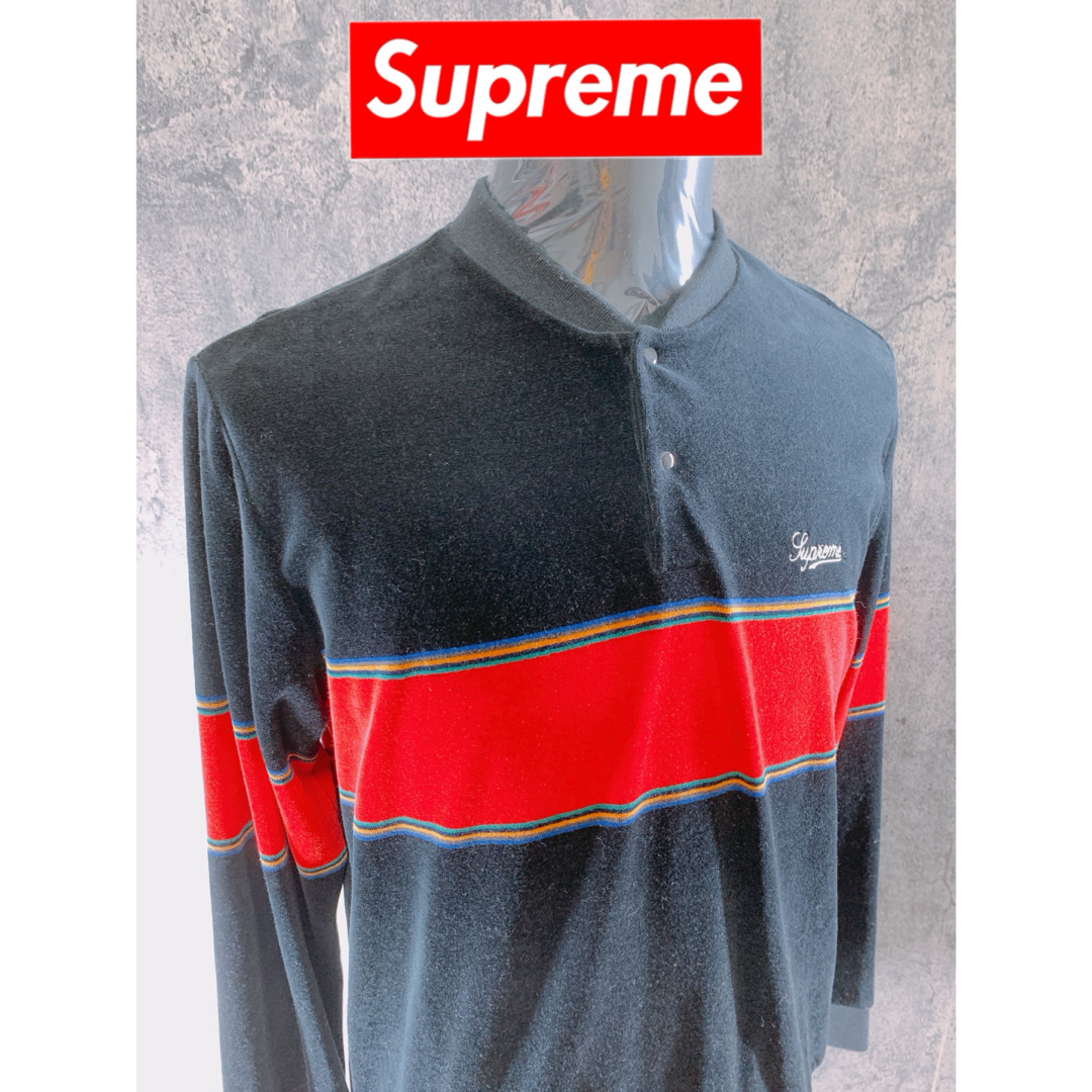 Supreme no collar polo shirt velours Supreme no collar polo shirt velours