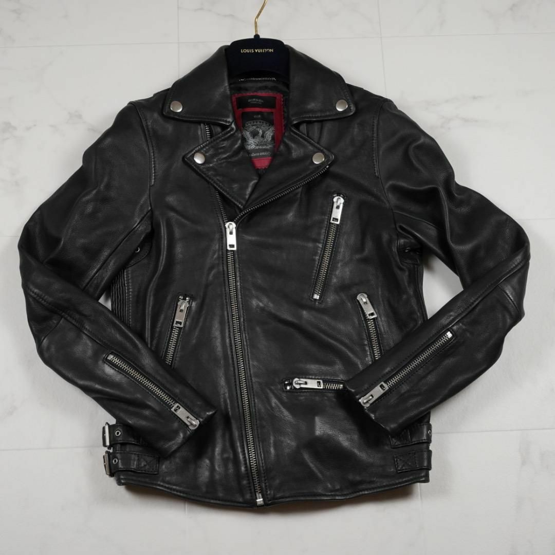 DIESEL ダブルライダースジャケット ラムレザー ブラック S DIESEL ダブルライダースジャケット ラムレザー ブラック S