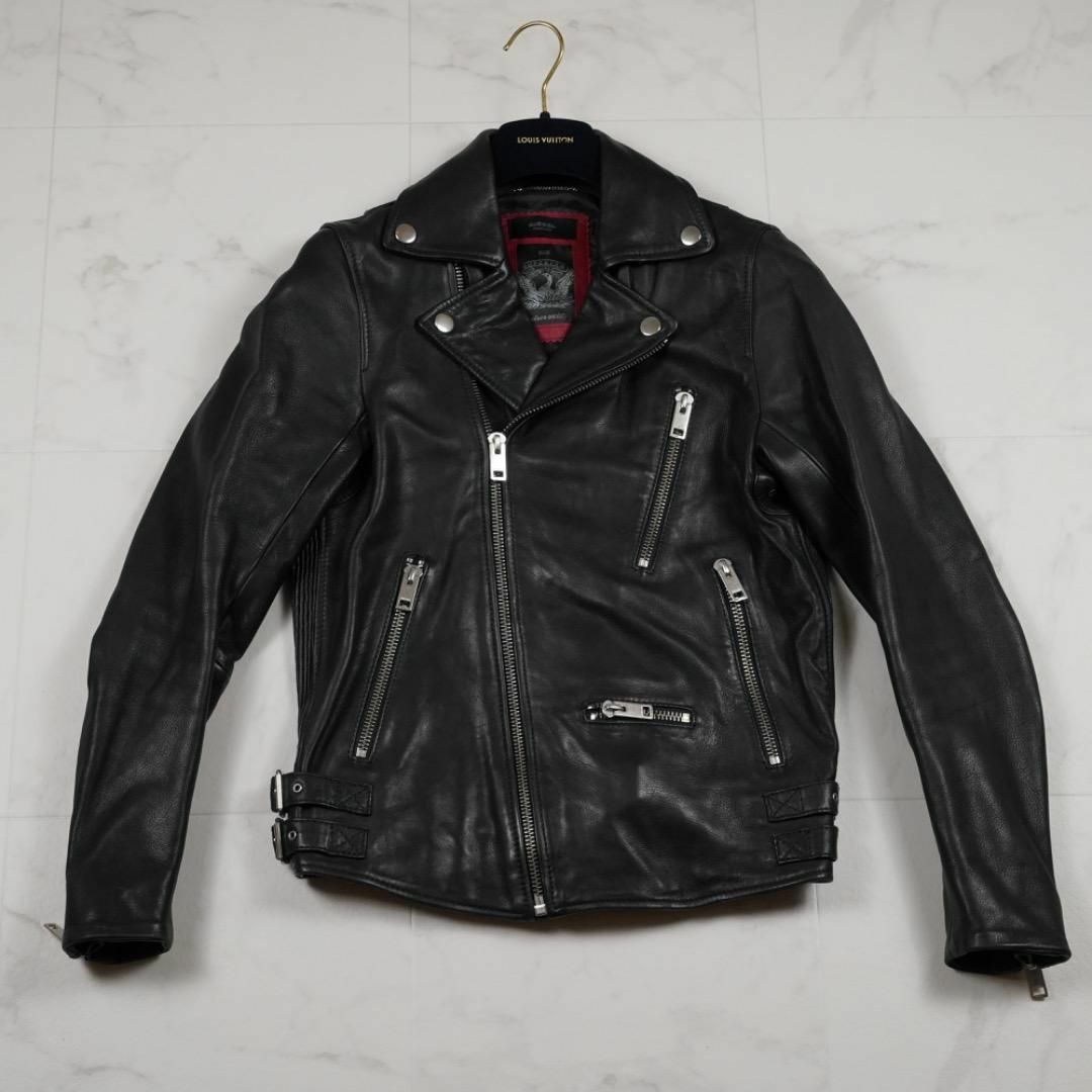 DIESEL ダブルライダースジャケット ラムレザー ブラック S DIESEL ダブルライダースジャケット ラムレザー ブラック S