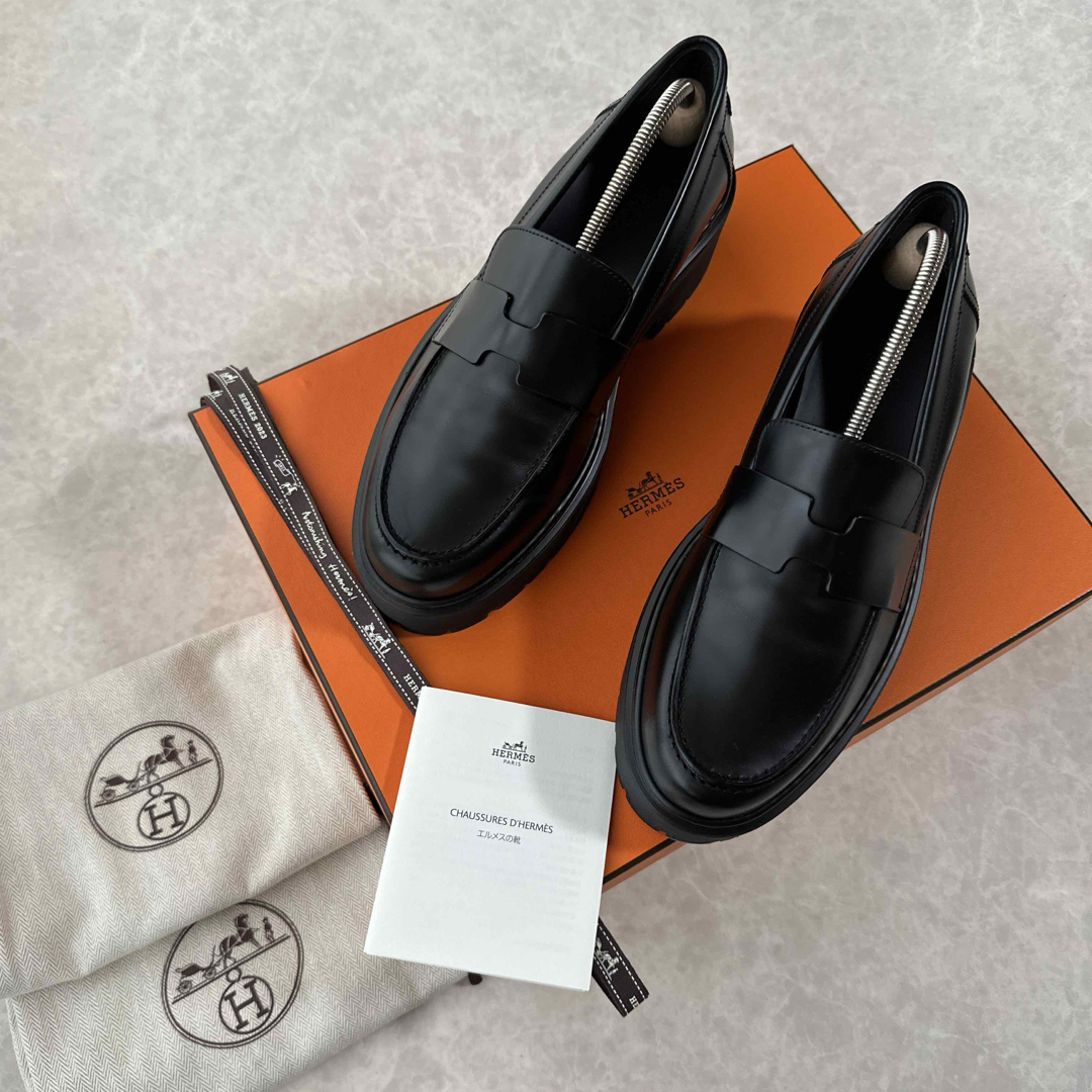 HERMES - エルメス HERMES ヒッチ HITCH 厚底ローファー1度のみ HERMES - エルメス HERMES ヒッチ HITCH 厚底ローファー1度のみ