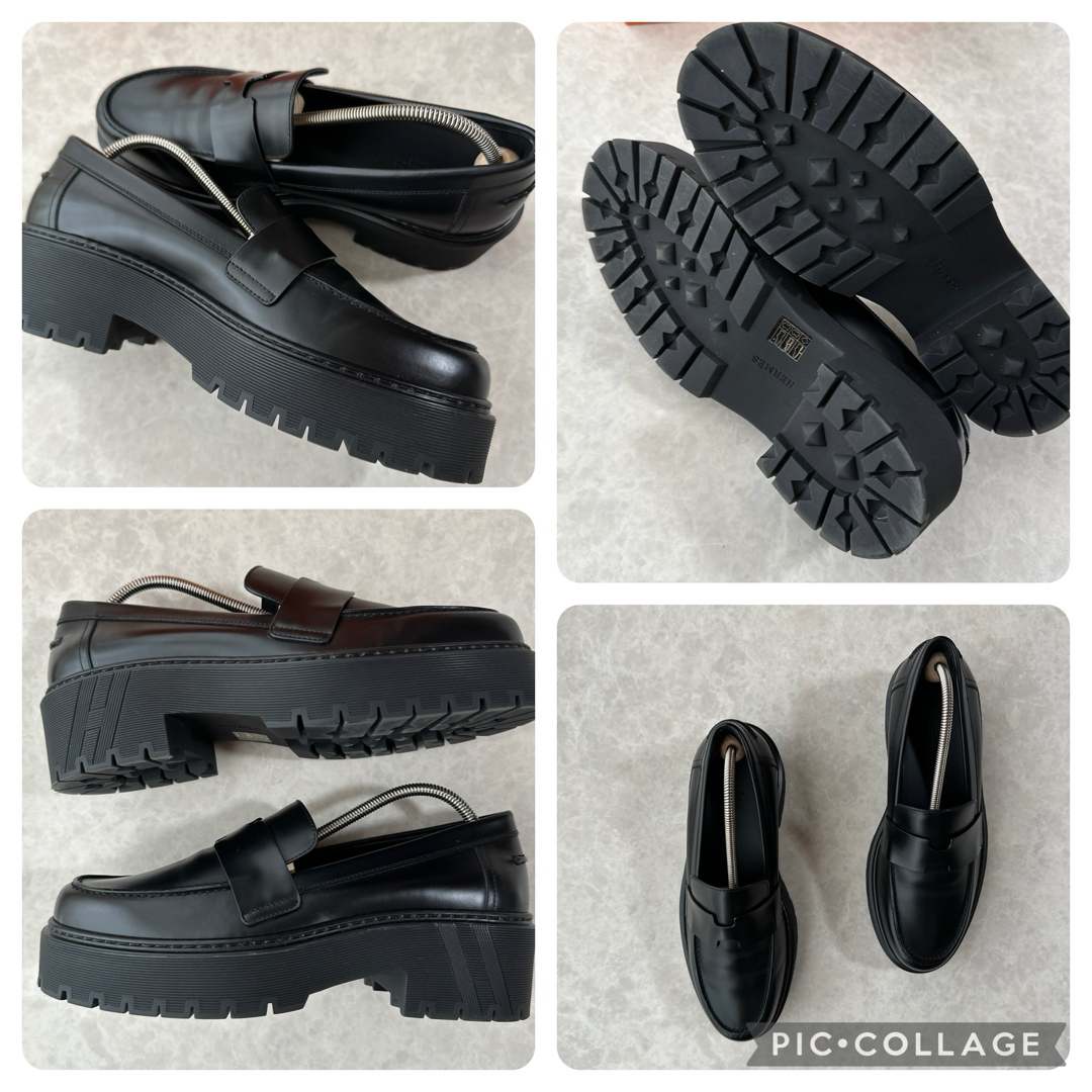 HERMES - エルメス HERMES ヒッチ HITCH 厚底ローファー1度のみ HERMES - エルメス HERMES ヒッチ HITCH 厚底ローファー1度のみ