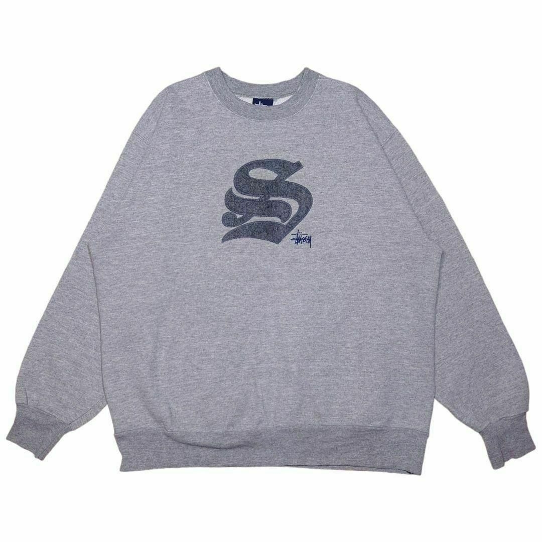 STUSSY - USA製 90s STUSSY ビッグロゴ刺繍 スウェット STUSSY - USA製 90s STUSSY ビッグロゴ刺繍 スウェット