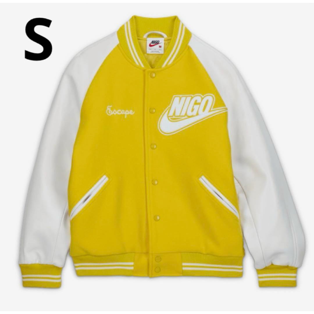 NIKE - NIGO Nike NRG Varsity Jacket Yellow Sサイズの通販 by NIKE - NIGO Nike NRG Varsity Jacket Yellow Sサイズの通販 by