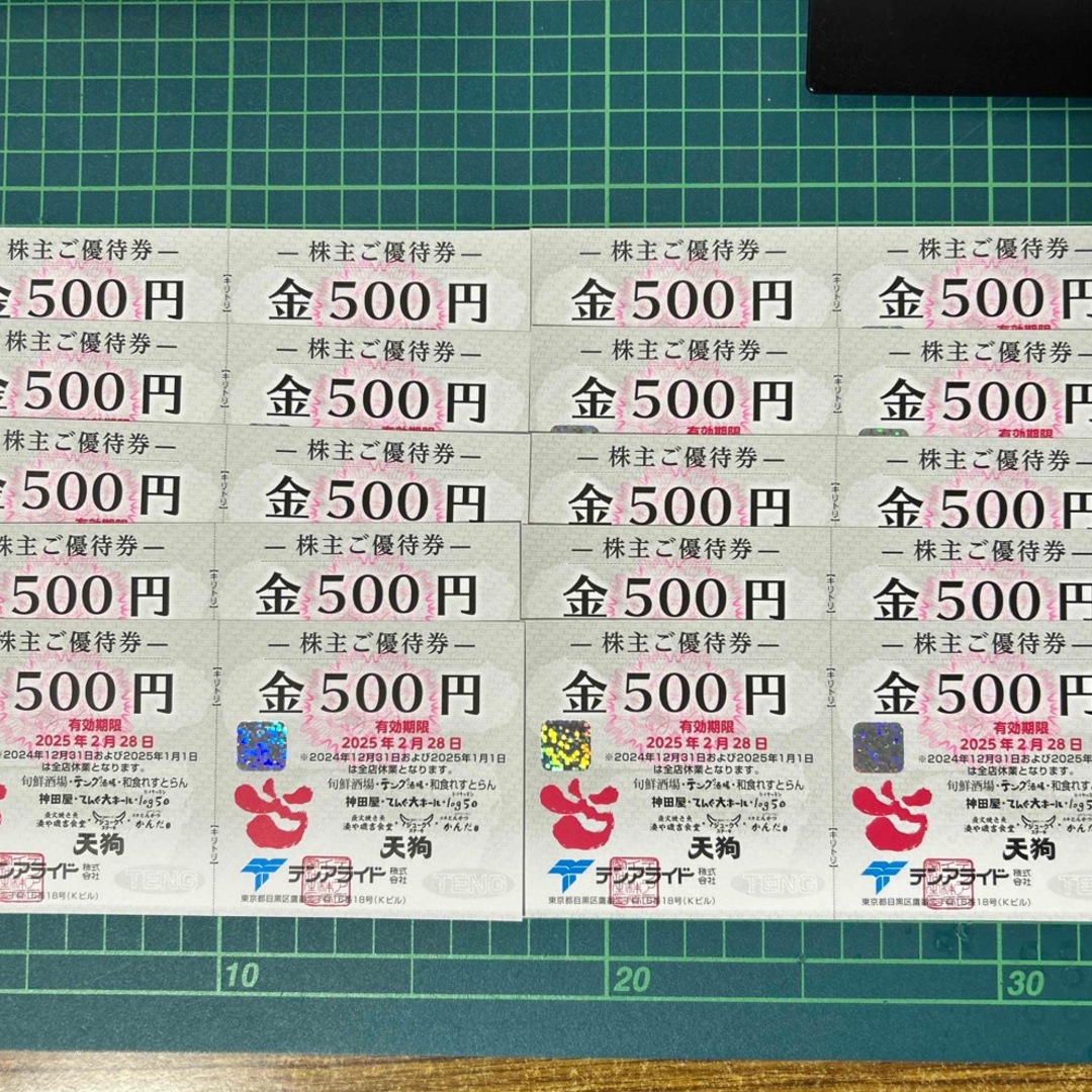 テンアライド 天狗 真新しい 18000円分 株主優待 テンアライド 天狗 真新しい 18000円分 株主優待
