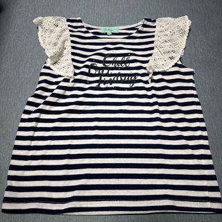 リンジィ(Lindsay)のナルミヤ リンジィ 袖レースボーダーTシャツ M150cm(Tシャツ/カットソー)