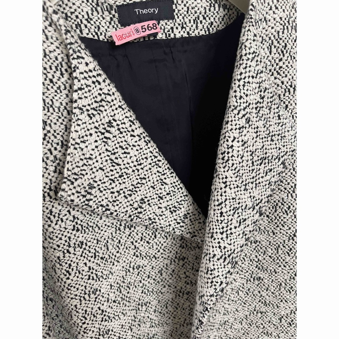Theory - 美品 セオリー ツイード ロングコート ジャケット ノー Theory - 美品 セオリー ツイード ロングコート ジャケット ノー