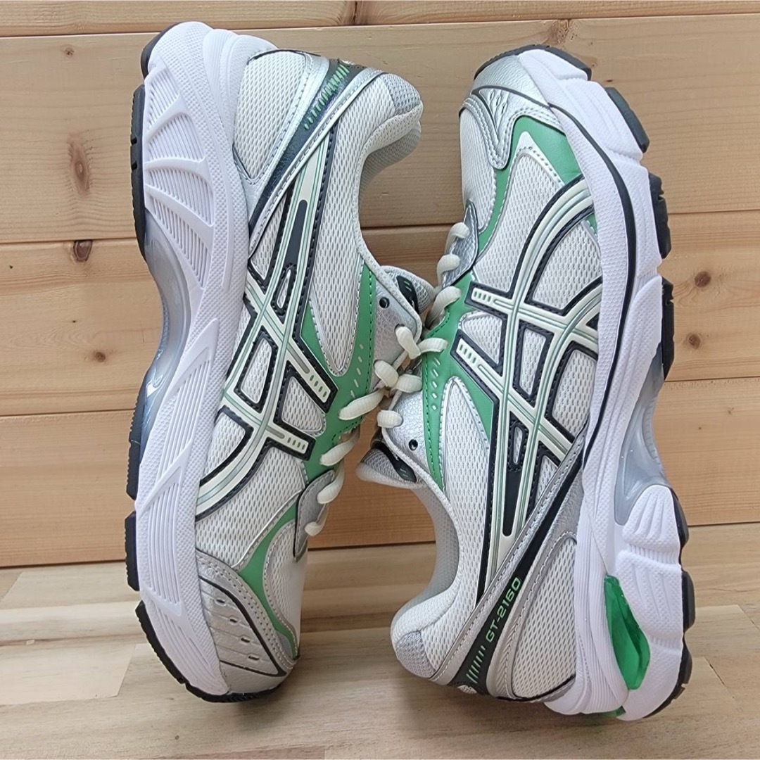 asics - アシックス GT-2160 ホワイト/グリーン 25㎝の通販 by asics - アシックス GT-2160 ホワイト/グリーン 25㎝の通販 by