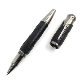 モンブラン(MONTBLANC)の美品△MONTBLANC モンブラン 作家シリーズ グリム兄弟 リミテッドエディション 1433/8660個限定 キャップ式 ボールペン メタルブラック シルバー ケース付き ドイツ製 メンズ オススメ◎(ペン/マーカー)