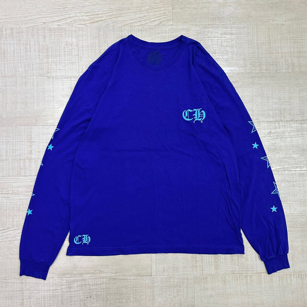 クロムハーツ ブルー スター ロングスリーブ Tシャツ ロゴ ロンT XXL クロムハーツ ブルー スター ロングスリーブ Tシャツ ロゴ ロンT XXL