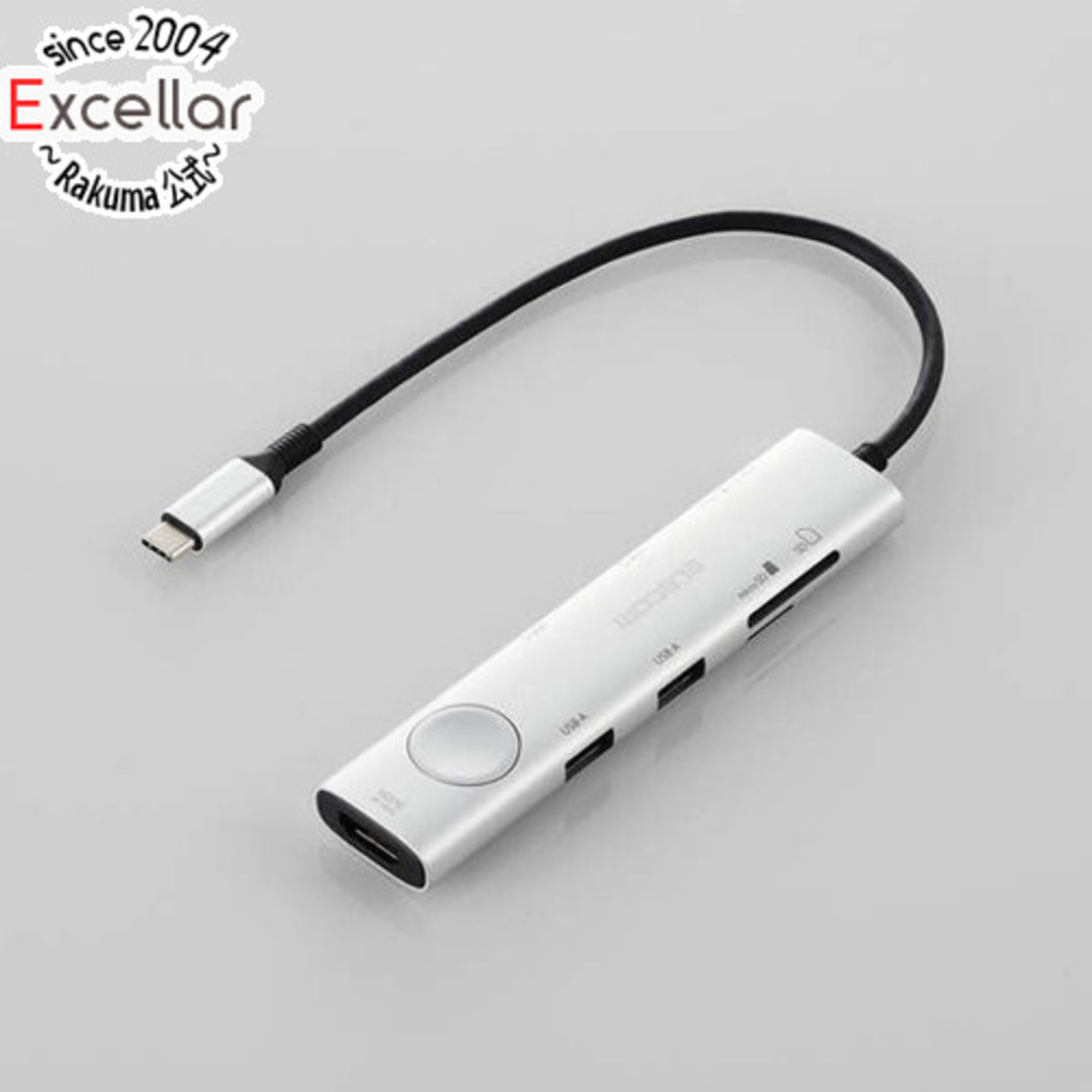 ELECOM(エレコム)のELECOM USB Type-C接続 画面ONOFFドッキングステーション DST-S080BPSV シルバー スマホ/家電/カメラのテレビ/映像機器(その他)の商品写真
