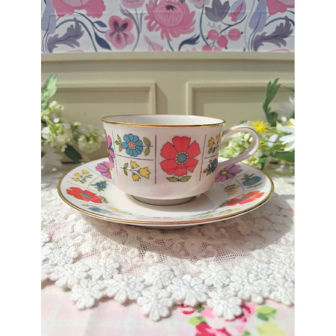 Noritake - ノリタケ♥アイボリーチャイナ レトロ ポップ 花柄 Noritake - ノリタケ♥アイボリーチャイナ レトロ ポップ 花柄