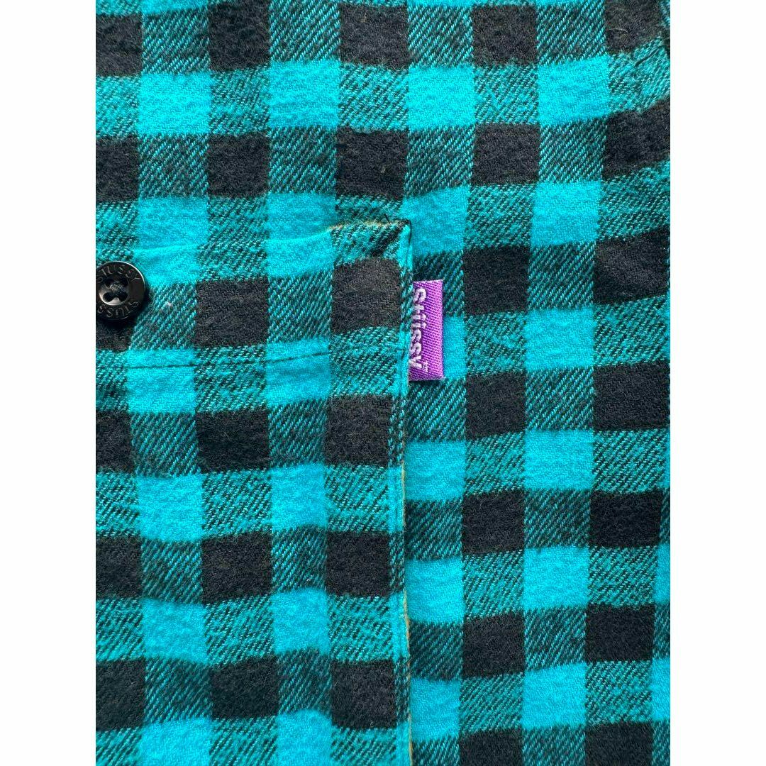 STUSSY - 《STUSSY》ステューシー チェック柄ネルシャツ ブルー STUSSY - 《STUSSY》ステューシー チェック柄ネルシャツ ブルー