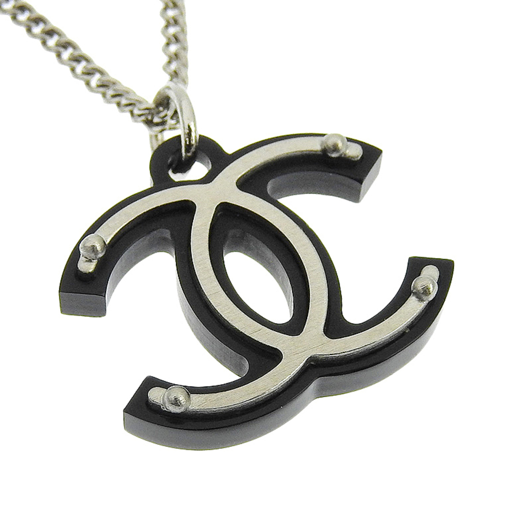 シャネル CHANEL ネックレス ココマーク ブラック/シルバー色 シャネル CHANEL ネックレス ココマーク ブラック/シルバー色