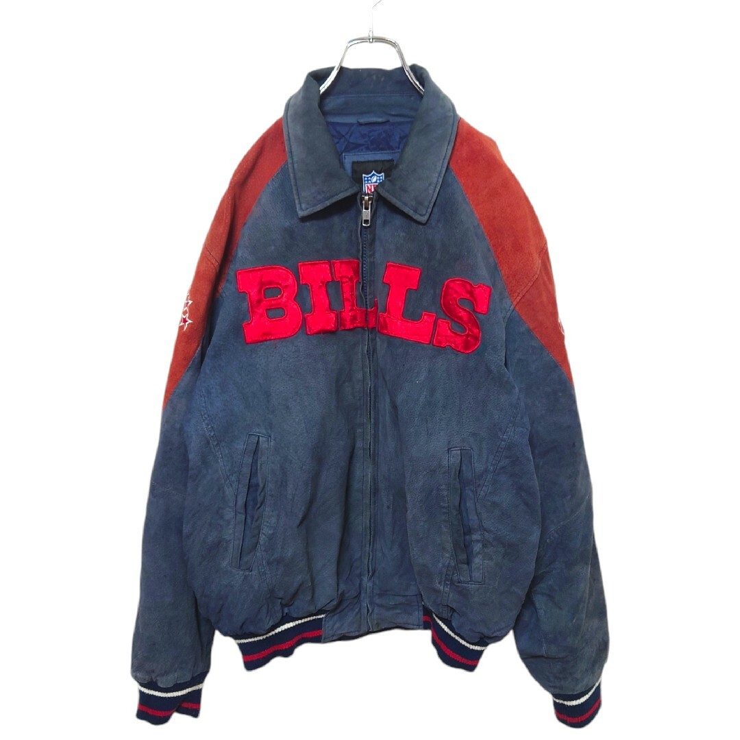 NFL】バッファロービルズ チームロゴ刺繍 レザージャケット A-2433 NFL】バッファロービルズ チームロゴ刺繍 レザージャケット A-2433