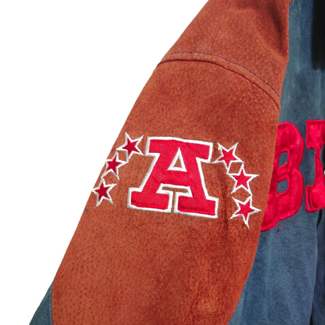 NFL】バッファロービルズ チームロゴ刺繍 レザージャケット A-2433 NFL】バッファロービルズ チームロゴ刺繍 レザージャケット A-2433