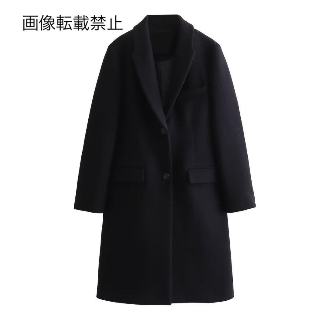 10月新作15408◆black ロングコート チェスターコート