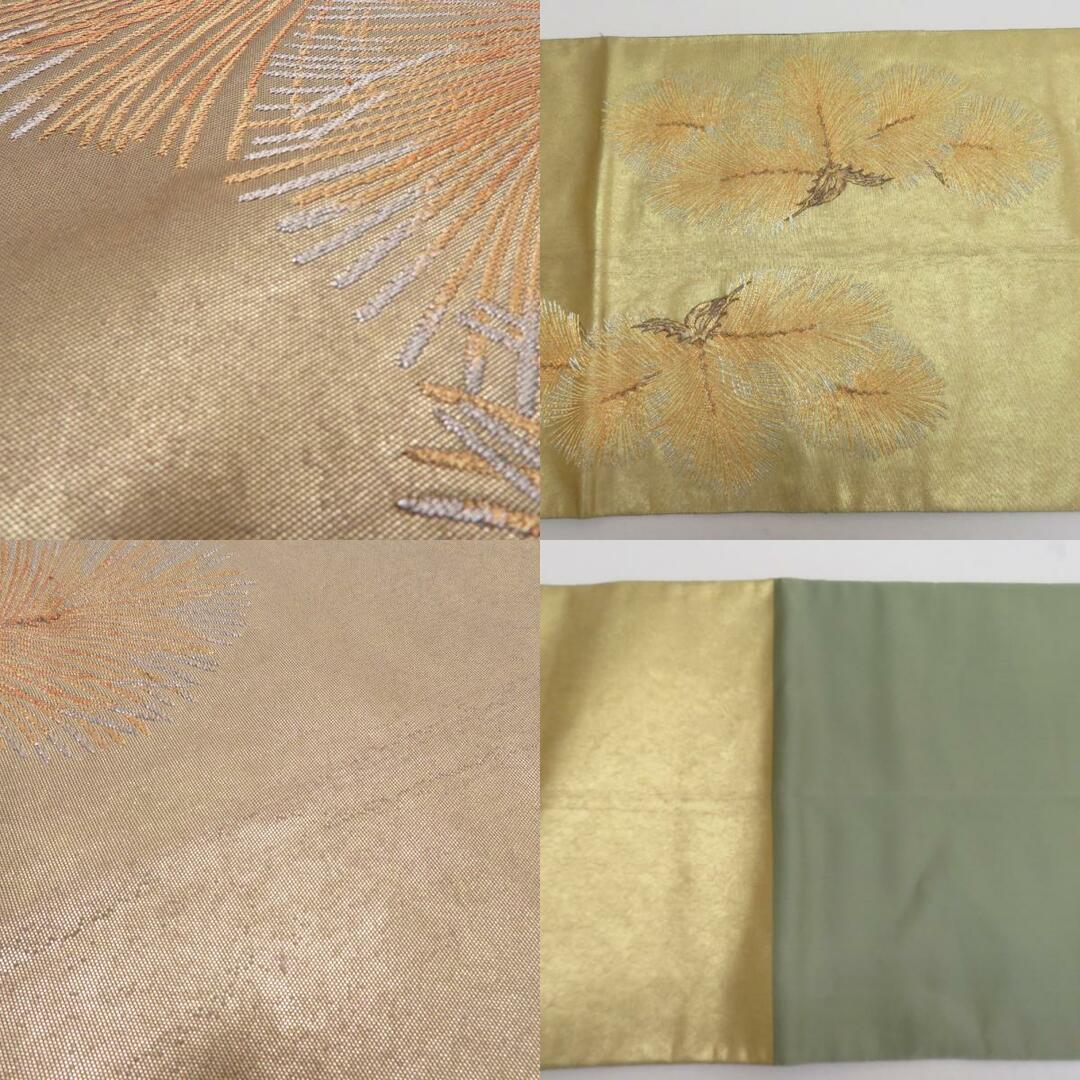 西陣 - 袋帯 西陣織 長嶋成織物 瀞金錦 ゴールドx黄色x茶色 松 西陣 - 袋帯 西陣織 長嶋成織物 瀞金錦 ゴールドx黄色x茶色 松