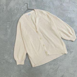 グローバルワーク(GLOBAL WORK)の【GLOBAL WORK】 (L) 春感 アイボリー ニット カーディガン(カーディガン)