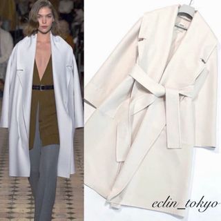 エルメス(HERMES)のエルメス《カシミヤ100%》ダブルフェイス ベルテッド ロングコートE4199(ロングコート)