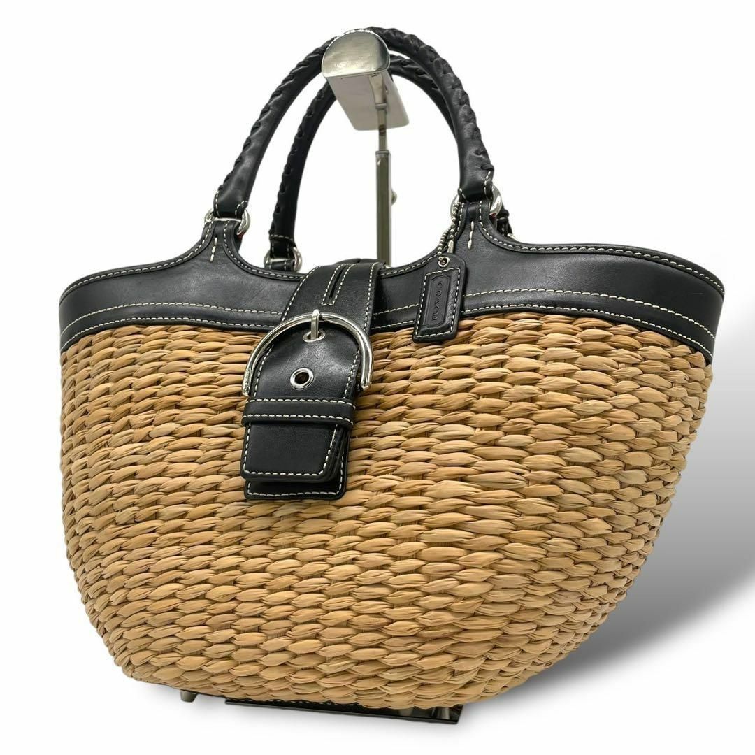 極美品 coach コーチ ハンドバッグ かご ソーホー レザー ブラック 極美品 coach コーチ ハンドバッグ かご ソーホー レザー ブラック