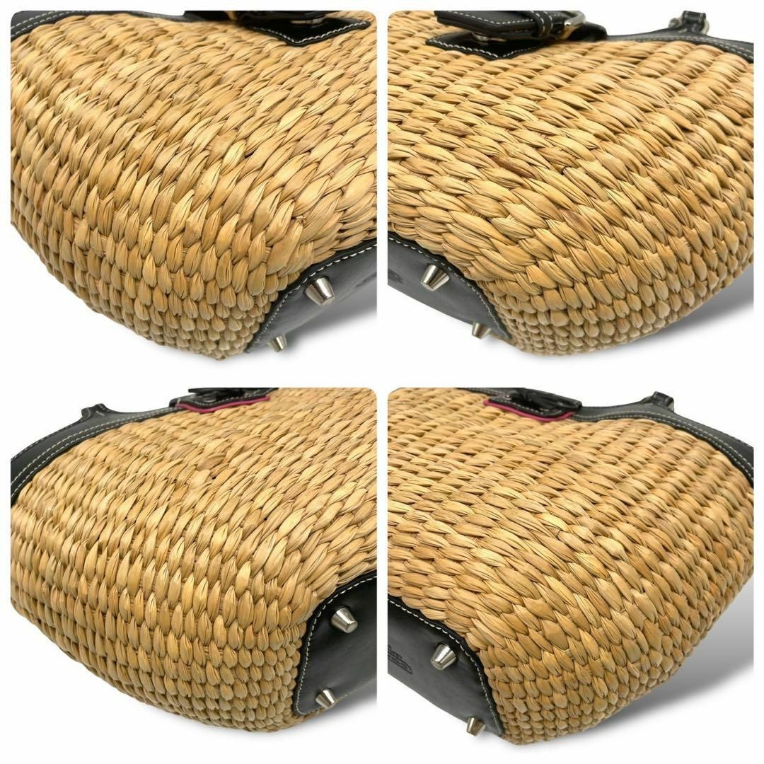 極美品 coach コーチ ハンドバッグ かご ソーホー レザー ブラック 極美品 coach コーチ ハンドバッグ かご ソーホー レザー ブラック