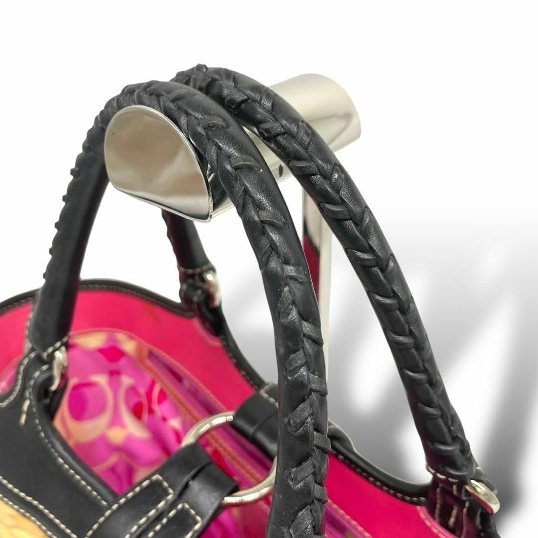 極美品 coach コーチ ハンドバッグ かご ソーホー レザー ブラック 極美品 coach コーチ ハンドバッグ かご ソーホー レザー ブラック