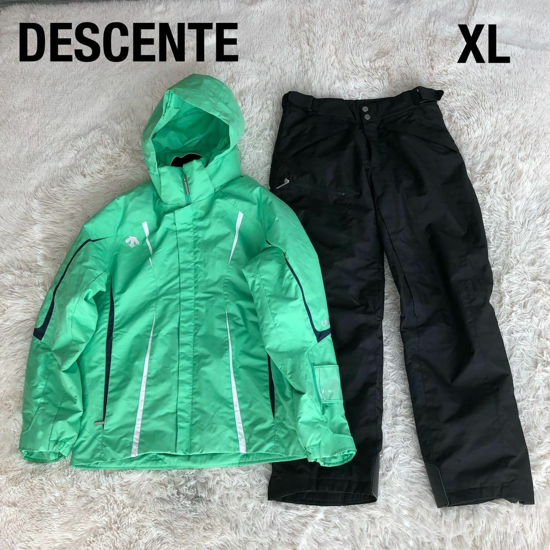 DESCENTEデサントスキーウェア上下 黄緑×黒ブラックXL DESCENTEデサントスキーウェア上下 黄緑×黒ブラックXL