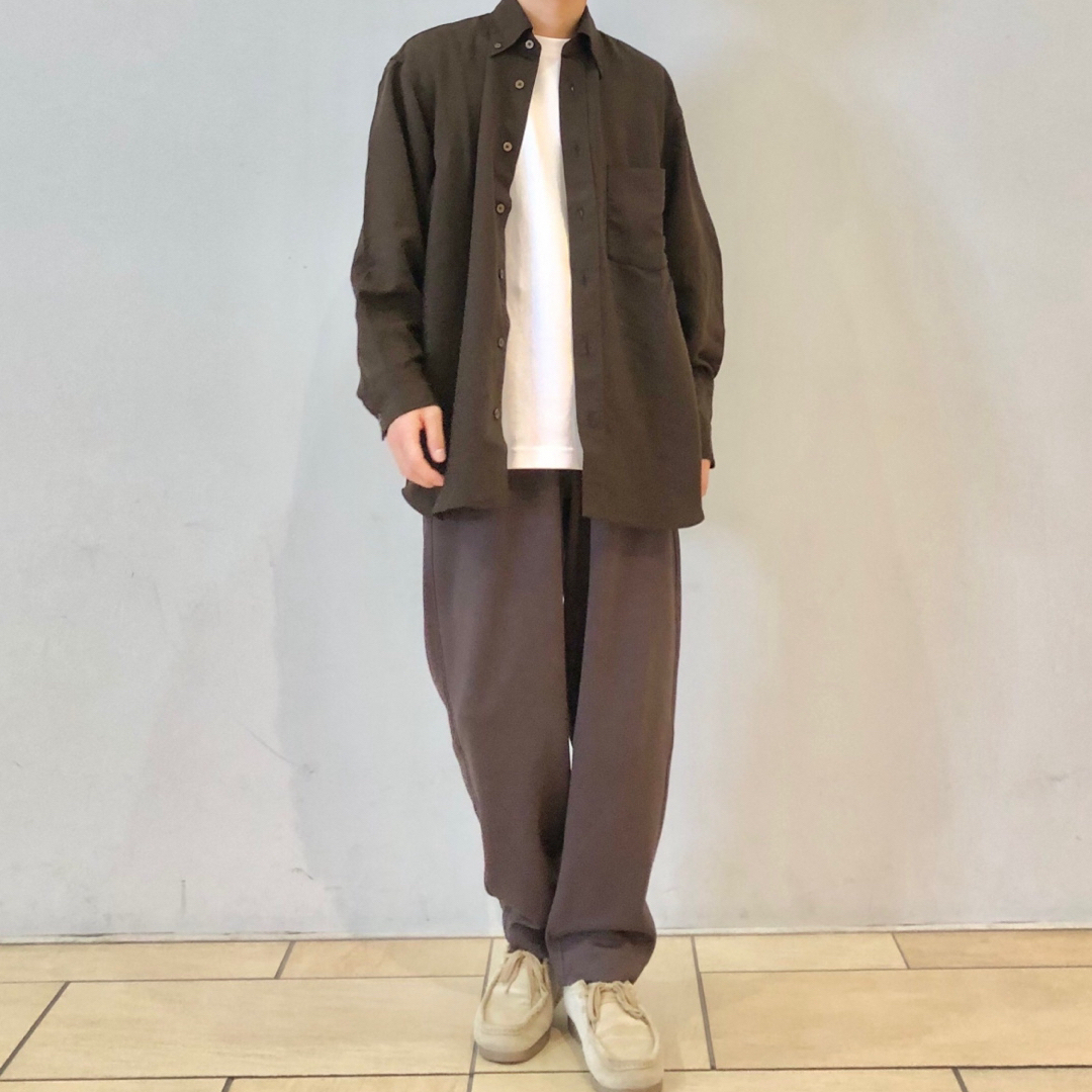 UNIQLO - ユニクロU ドレープシャツ ダークブラウン XS 新品未 UNIQLO - ユニクロU ドレープシャツ ダークブラウン XS 新品未