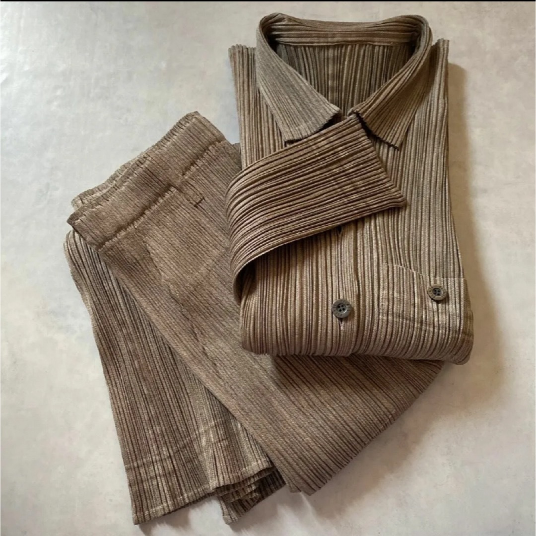 希少 PLEATS PLEASE デニム転写 セットアップ イッセイミヤケ 希少 PLEATS PLEASE デニム転写 セットアップ イッセイミヤケ