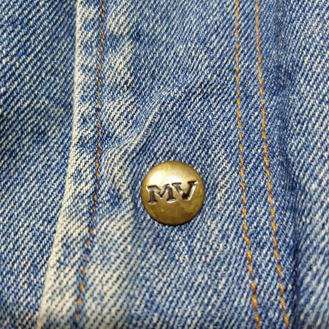 90s MV SPORT 内キルティング ビッグロゴ刺繍デニムスタジャン 90s MV SPORT 内キルティング ビッグロゴ刺繍デニムスタジャン